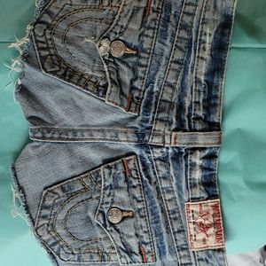 True Religion cut off jean shorts